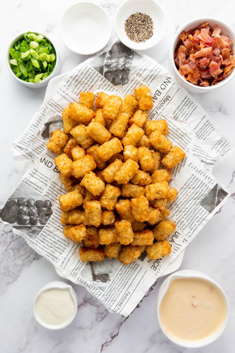 add potatoes to serving platter