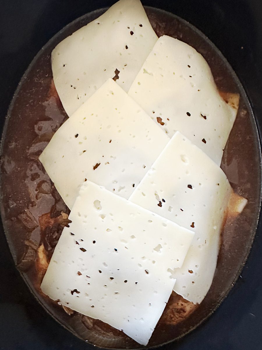 add swiss cheese on chicken