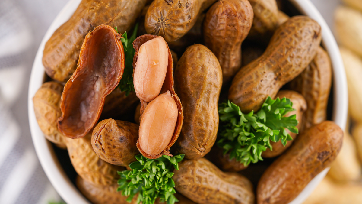 boiled nuts in bowl