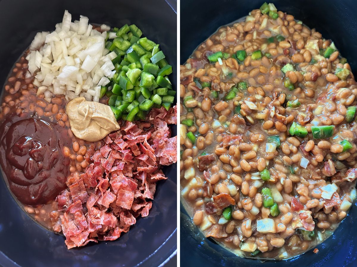 adding ingredients to crock pot