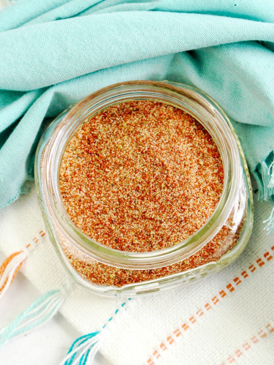 small jar with homemade bbq spices