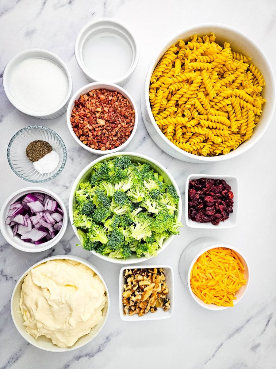 ingredients for broccoli salad
