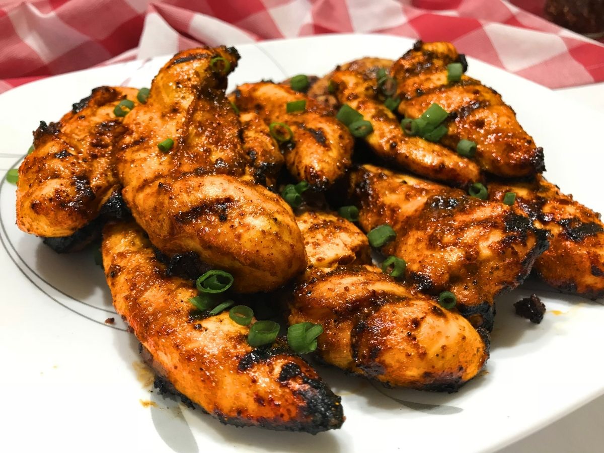 plate of spicy chicken 